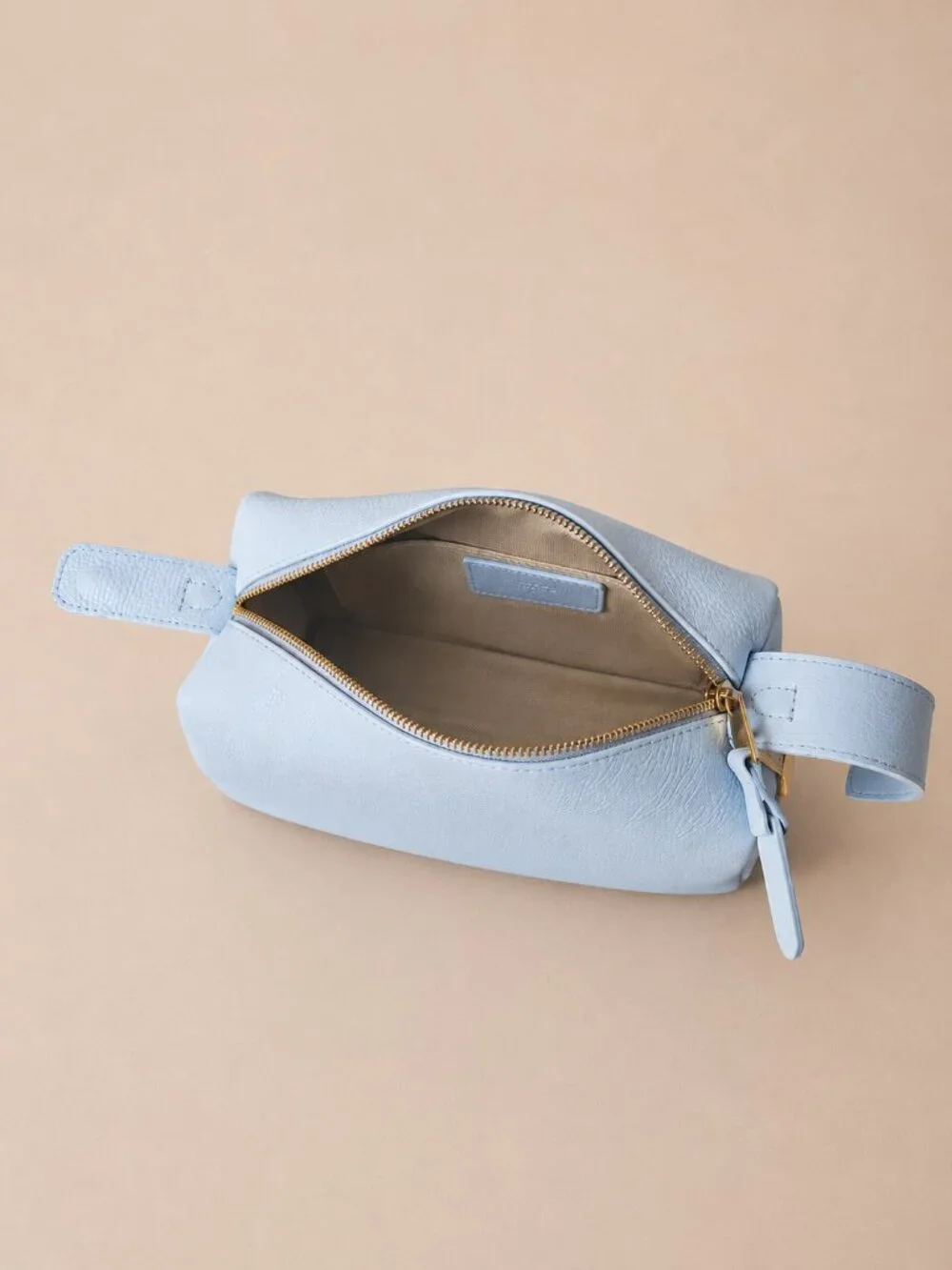 Baby Blue Italian Leather Crossbody Bag